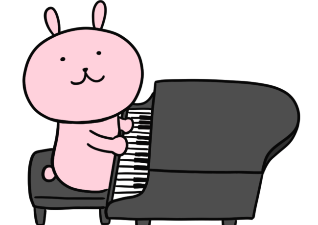 ウサギがピアノを弾く